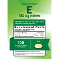 thumbnail image 2 of Vitamin E Capsules 400 IU | 100 Softgels | Non-GMO & Gluten Free | by Nature's Truth, 2 of 7
