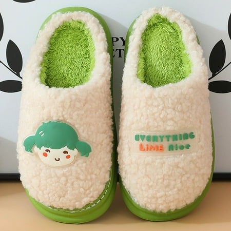 

Daznico Warm Slippers Ladies Couple Models Cotton Slipper Autumn Winter Home Slippers Cute Cartoon Character Warm Plush Cotton Slippers 7