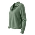thumbnail image 5 of Women's Casual Long Sleeve Comfy Knit Top Versatile Soft Layer Outfits For Daily Wear Work Office | CSEONE,Green L, 5 of 9
