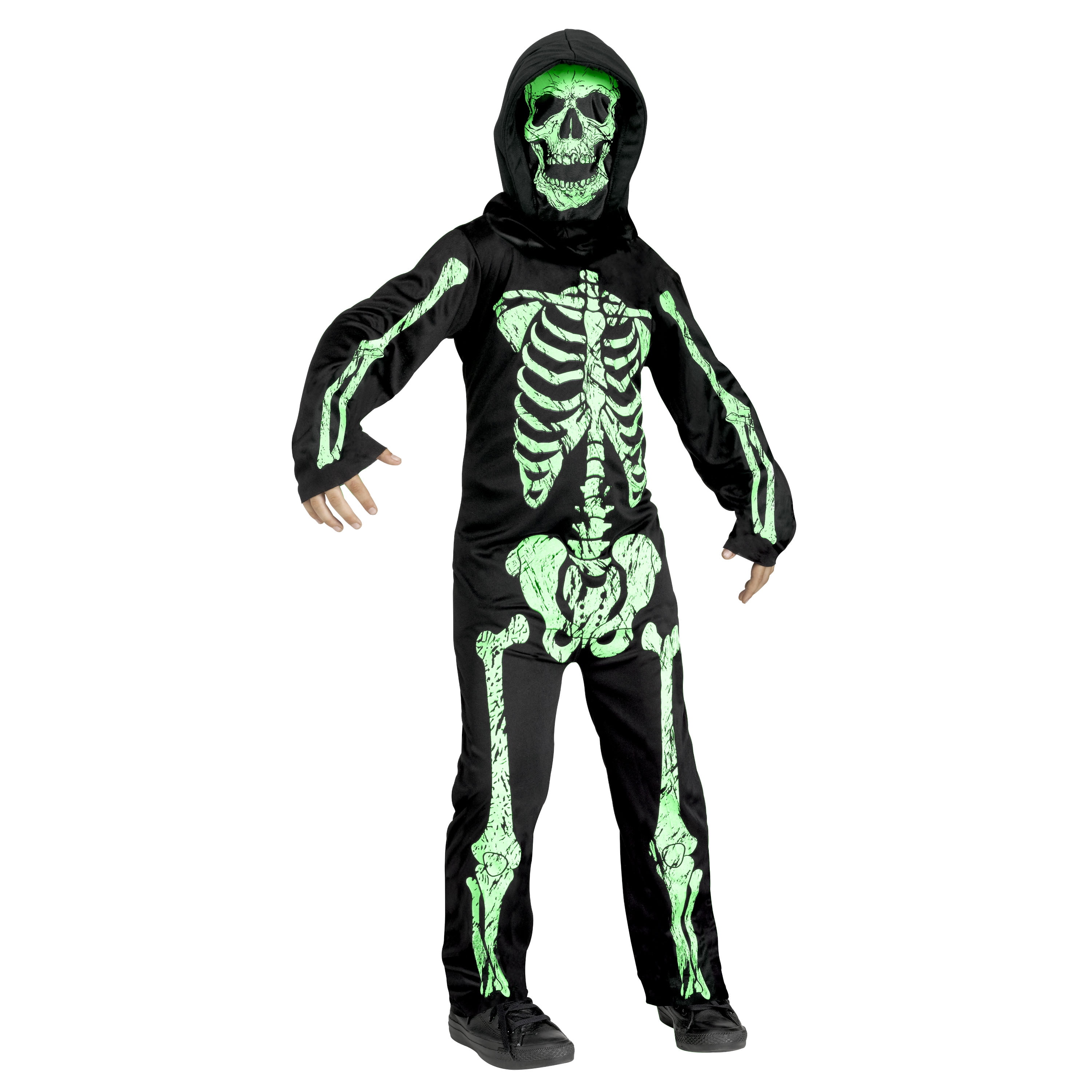 Fun World Inc. Skeleton Phantom Halloween Scary Costume Male, Child, Green  - Walmart.com