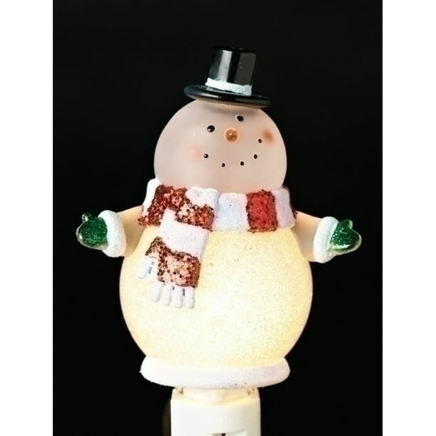 6 Whimsy Glitter Accent Goofy Snowman Night Light Com 6 Whimsy Glitter Accent, Snowman Night Light Glitter