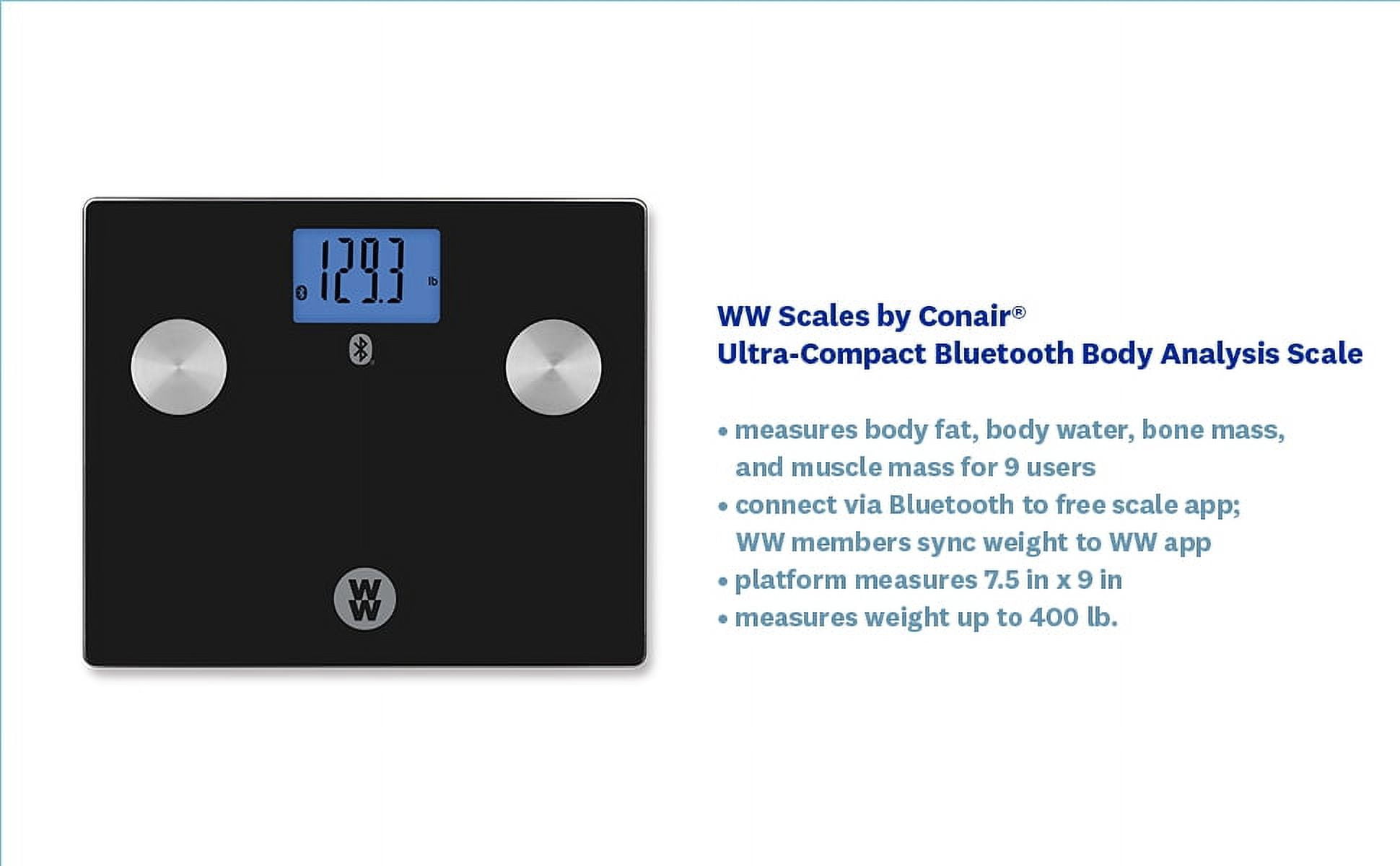 Weight Watchers by Conair Bluetooth Ultra Compact Body Analysis Scale WW920ZF