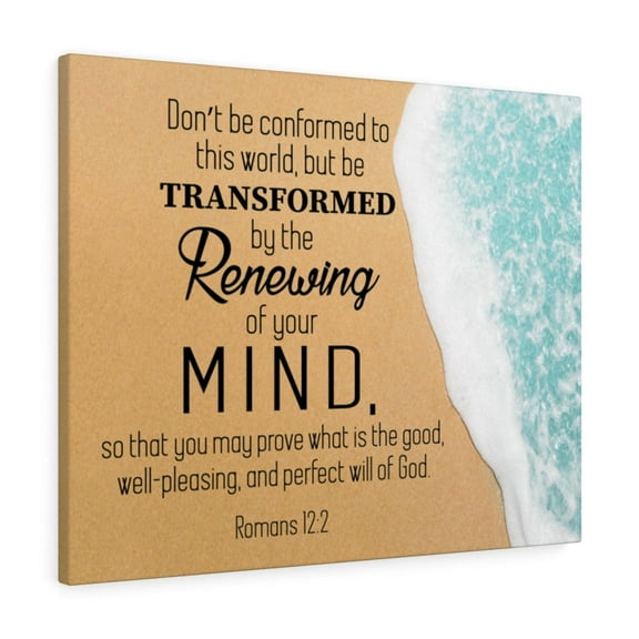 Scripture Walls  Renewing of the Mind Canvas Romans 12:2 Bible Verse Canvas Christian Wall Art Ready to Hang Unframed