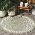 thumbnail image 2 of Safavieh Courtyard Candace Spotted Indoor/Outdoor Area Rug, Light Green/Ivory, 4' x 4' Round, 2 of 10