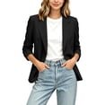 thumbnail image 6 of ClodeEU Women's Single Button 3/4 Sleeve Blazer,Casual Lightweight Lapel Work Jacket Black,Women's Plus L, 6 of 7