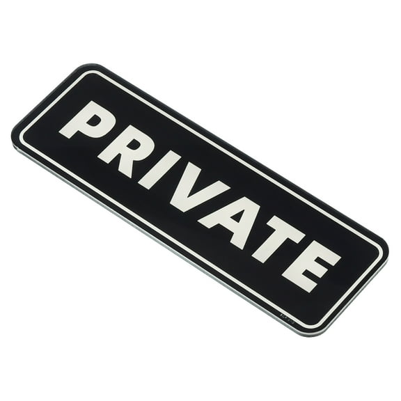 Uxcell Private Door Sign 9"x3" Self Adhesive Privacy Sticker Easy Installation Black