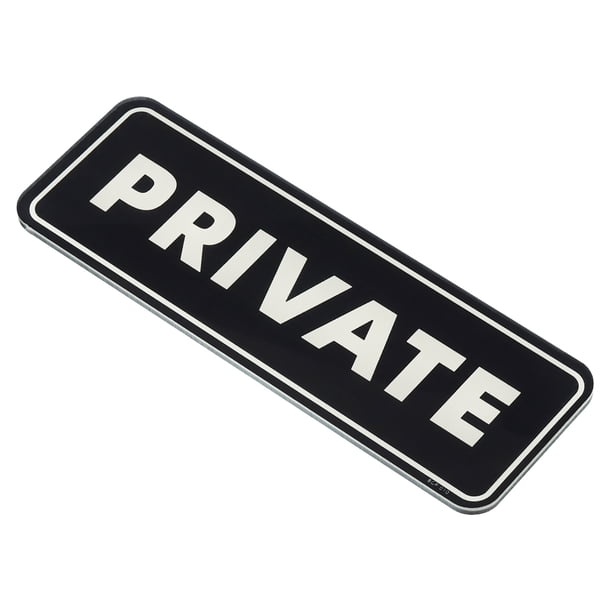 Uxcell Señal Privada para Puerta 9"x3" Etiqueta Adhesiva de Privacidad Instalación Fácil Color Negro