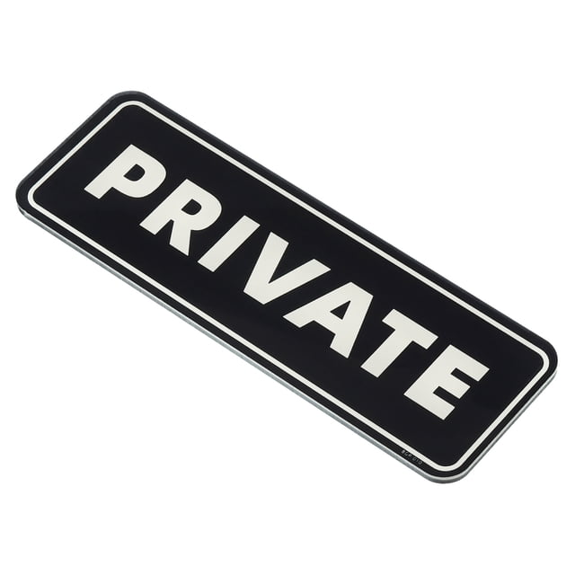 Uxcell Señal Privada para Puerta 9"x3" Etiqueta Adhesiva de Privacidad Instalación Fácil Color Negro