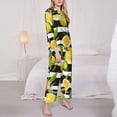 thumbnail image 3 of Lsque Orange and Lemon Pattern Long Sleeve Pajama Set for Women - Soft 2-Piece Sleepwear and Loungewear Set with Pockets, Comfy Nightwear-Medium, 3 of 7