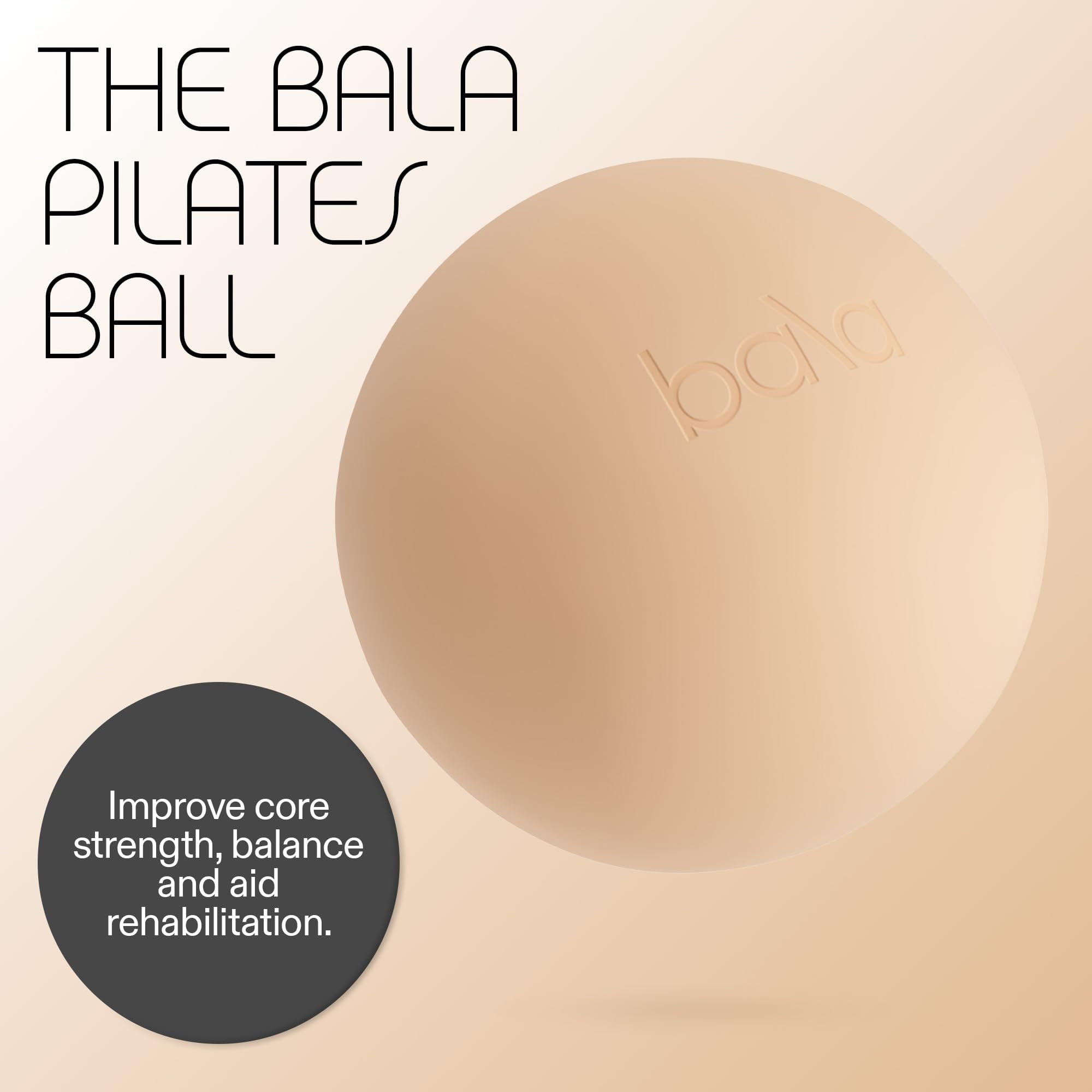 Bala Non-Weighted Exercise Ball (Sand) - 8" Yoga Ball for Barre, Stretching, & Strength Training