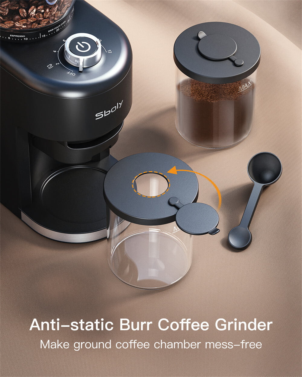Sboly Stainless Steel Burr Coffee Grinder for Sale in Bellingham, WA -  OfferUp