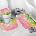 thumbnail image 3 of Easter Shower Curtain Set Cute Rabbit and Pink Eggs 4-Piece Happy Easter Shower Curtain Set with Non-Slip Rug  Toilet Cover Bath Mat Hook, 3 of 5