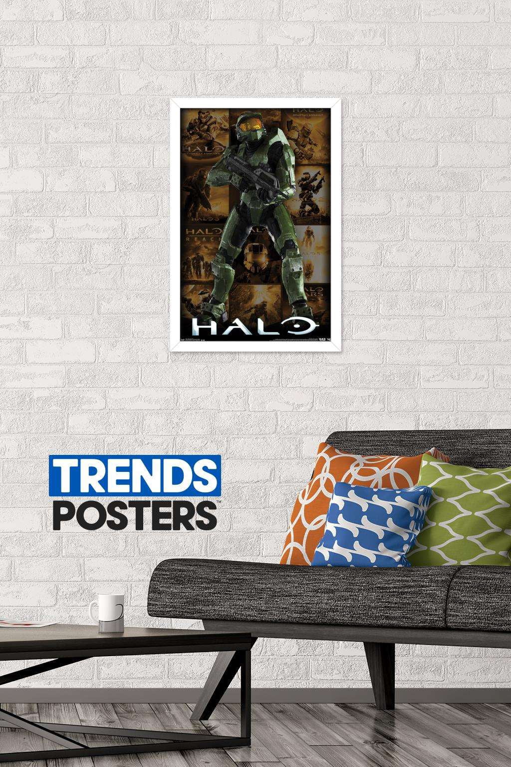 Halo - Game Key Art Grid Wall Poster, 14.725" x 22.375", Framed