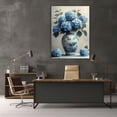 thumbnail image 5 of Mudket Blue Hydrangeas in Chinoiserie Vase Canvas Wall Art, Framed Ready to Hang, Vintage Floral Wall Decor for Living Room Bedroom Kitchen, Farmhouse Botanical Artwork - 12"L x 8"W, 5 of 10