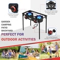 thumbnail image 3 of Vivicreate Double Burner Propane Stove, Cast Iron Outdoor Gas Cooker with Regulator Hose, Portable Camping Stove for BBQ, Tailgating, Seafood Boil, 3 of 7
