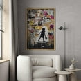 thumbnail image 2 of Wall26 Canvas Print Wall Art Banksy Style Little Kid Graffiti & Street Art Urban Architecture Cityscape Grunge Dark Illustrations 80th Century Pictorial Art Decorative Abstract - 16"x24" Natural, 2 of 5