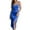 Blue, variant on IROINNID Sheath Dress For Women Summer Fashion Low Cut Mid Length Sling Dress Package Hip Dress Below The Knee Solid Color Dress
