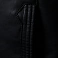 thumbnail image 4 of SWSMCLT Men's Moto Biker Jacket Warm Slim Fit Faux Leather Jacket Solid Vintage Band Collar Full Zip Motorcycle Jackets Black 38, 4 of 4