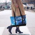 thumbnail image 4 of FORMRS Canvas Laptop Tote Bag for Women with 15.6" Computer Compartments Shoulder Handbag, Blue Ocean, 4 of 7