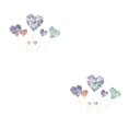 thumbnail image 3 of stanreset 7pcs/set Cake Topper Heart Shape Wedding Birthday Cake ple Design Paper Top Flag Decoration, Silver silver 2Set, 3 of 6