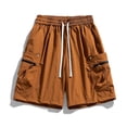 thumbnail image 5 of EOYWHK Beach Shorts with Pockets Elastic Waist Stretchy Mens Casual Shorts Soft Lightweight Breathable Casual Activewear for Men Coffee, Size XL, 5 of 8