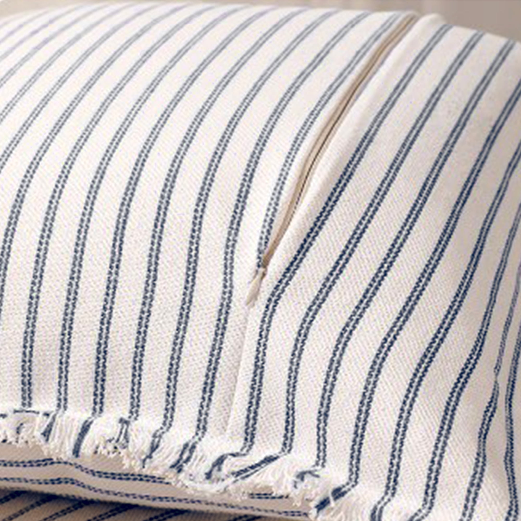 Unique Bargains 4 Pcs Classical Striped Throw Pillow Cover Navy Blue 18" x 18"/20" x 20"