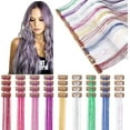thumbnail image 3 of 12 pcs Hair Tinsel With Clips, Champagne Hair Tinsel Clips, 𝐓𝐢𝐧𝐬𝐞𝐥 Hair Extensions Clip In Champagnes, 23 Inch Glitter Hair Extensions, Fairy Hairs Kit,  (12*pcs Champagne,kkl), 3 of 7