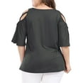 thumbnail image 4 of Agnes Orinda Women's Plus Size Summer Strappy Cold Shoulder Trumpet Sleeve Blouse, 4 of 6