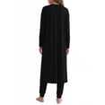 thumbnail image 5 of Weekease 3 Piece Sets for Women Crew Neck Tank Pockets Drawstring Pant Long Sleeve Cardigan Comfy Pajama, 5 of 8