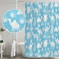 thumbnail image 5 of Tropical Plants Shower Curtain, Waterproof Shower Curtains for Bathroom, Summer Modern Abstract Camels Sky Blue Washable Fabric Bathtub Curtain Set Bath Decor with 12 Hooks Long 72"x84", 5 of 8