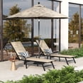 thumbnail image 2 of Outdoor Lounge Chair Set of 2, Adjustable Patio Reclining Chaise with Textilene Fabric and 5-Position Backrest, for Patio Garden Poolside Balcony, Khaki, 2 of 6