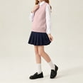 thumbnail image 6 of FAIOROI Unisex Kids Sleeveless Sweater Vest V Neck Cotton Knit for School and Daily Hot Pink 5-6T, 6 of 7