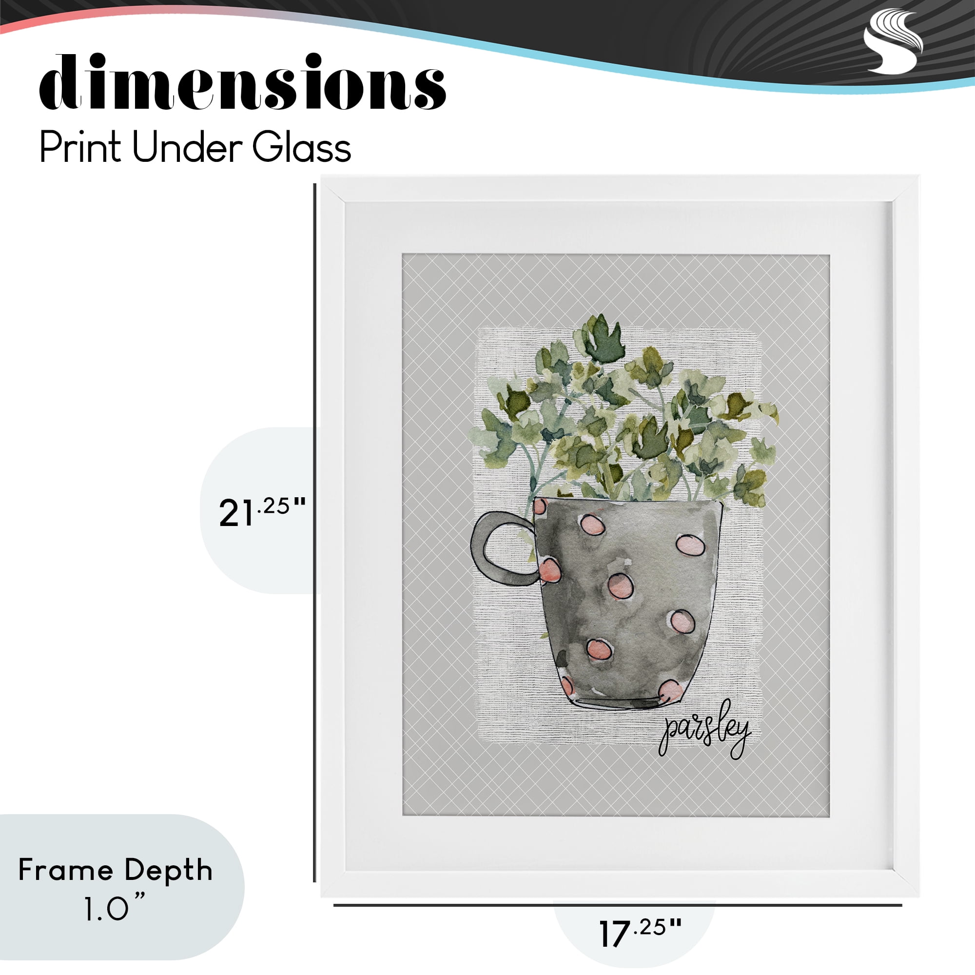 Stupell Industries Parsley Herb Mug White Framed Print Under Glass, design by Livi Finn