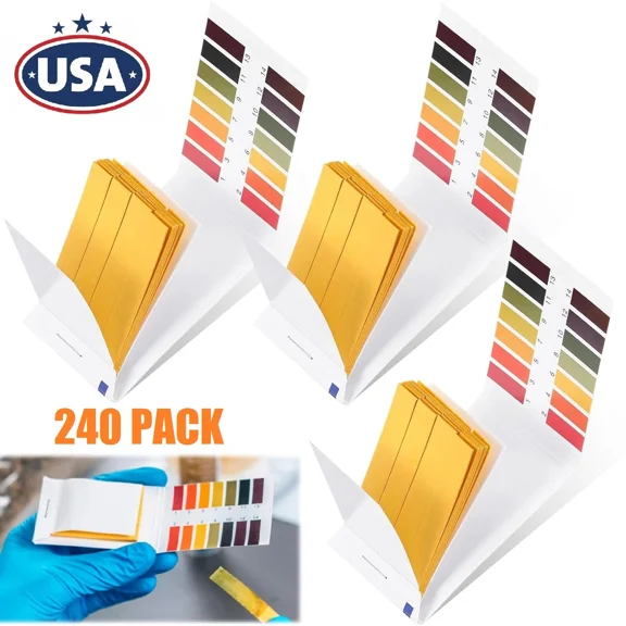 Fyna -240Pcs Ph Indicator Test Strips 1-14 Laboratory Paper Litmus Tester Urine Saliva