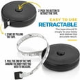 thumbnail image 2 of Tape Measure for Body Measuring Tape, (Pack of 2) Dual Sided inch and cm, Portable, Retractable Soft Ruler Tool for Measurements Body Fat, Fitness Sewing Tailor Fabric, 2 of 9