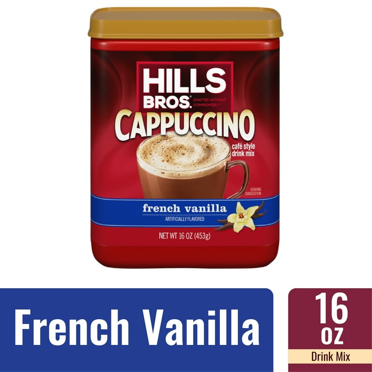 Hills Bros. French Vanilla Cappuccino Instant Coffee Mix, 16 Ounce Canister