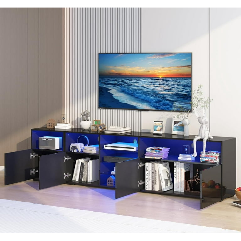 ChVans High Glossy Modern LED TV Stand for 80/85inch, 44-Key