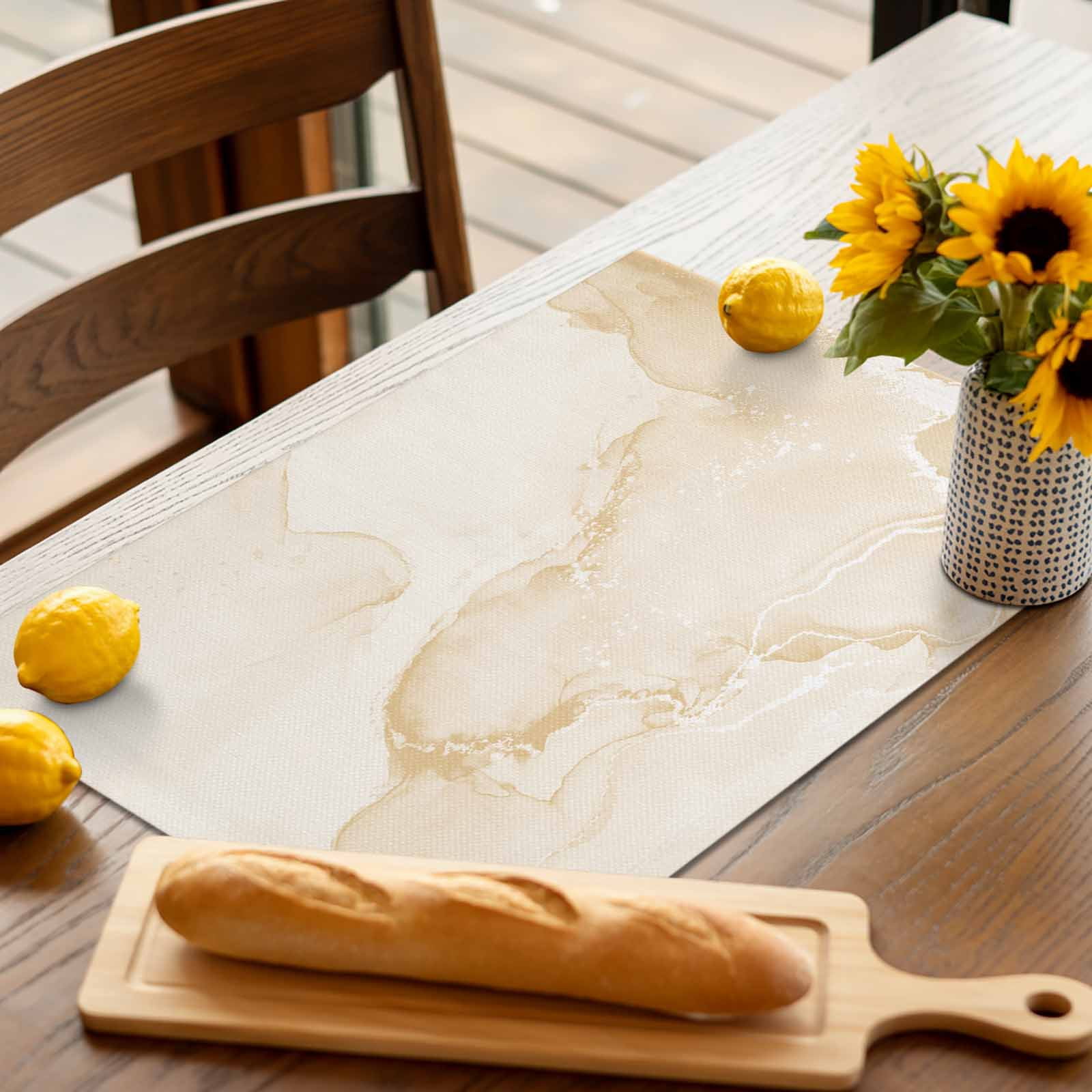 Placemats Set of 4, Beige Marble Placemats Set of 4, Abstract Waves Cloud Tablemats Washable Placemat Table Decoration for Kitchen Table Dinner Party Home Decor Indoor Outdoor 13x19 Inch