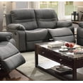 thumbnail image 6 of Reclining 3pc Sofa Set Motion Sofa Loveseat Recliner Chair Functional Plush Breathable Leatherette Slate Blue Plush Arms, 6 of 8