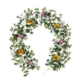 thumbnail image 1 of Bearachild Flores artificiales Vid Estilo nórdico Flor Rota Aspecto natural Rosa Hojas verdes Guirnalda Boda Navidad Decoración Bearachild HA084545-00, 1 of 6