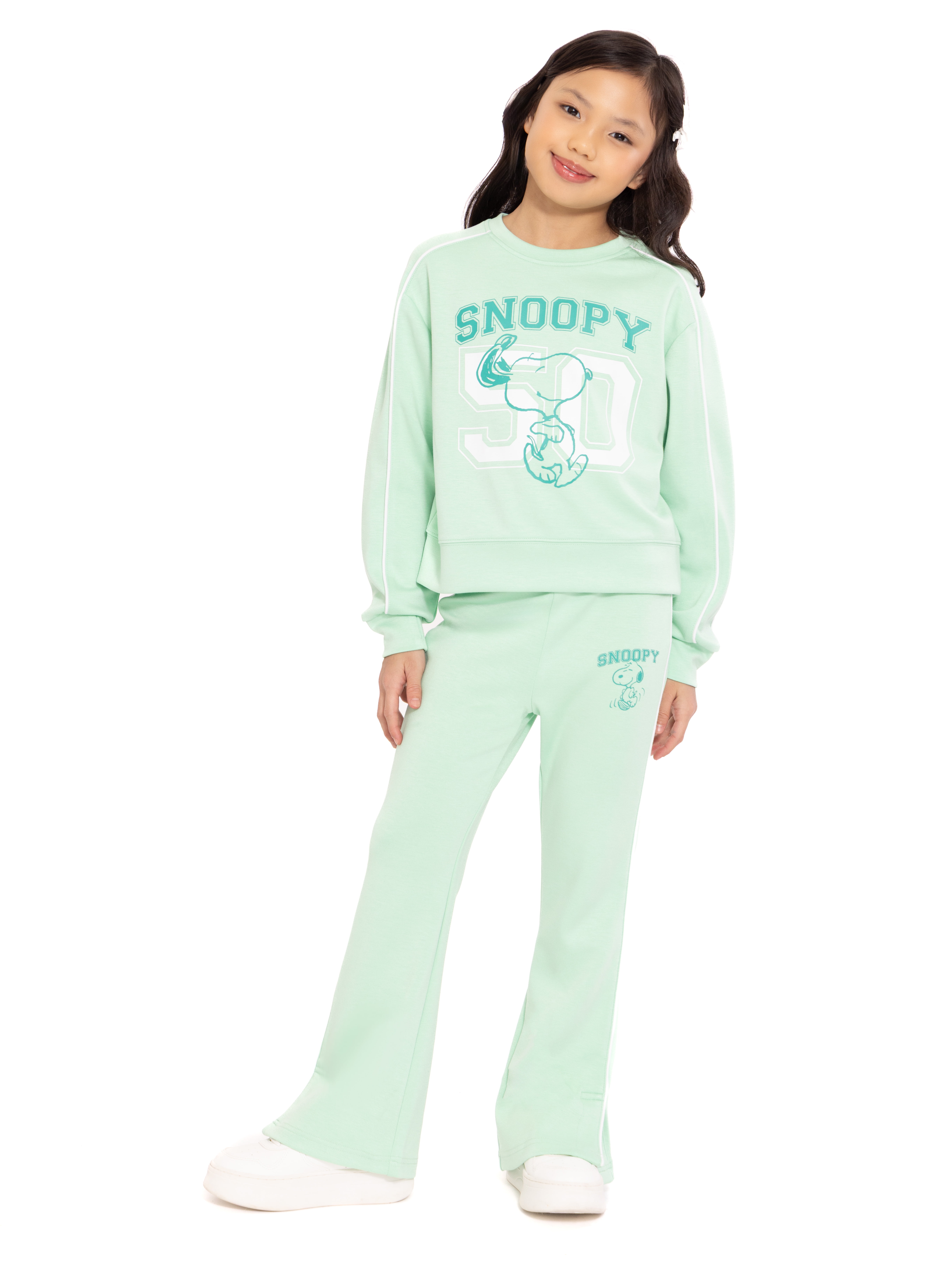 Snoopy Toddler & Big Girls Active Graphic Sweatshirt with Long Sleeves, Sizes 12M-12
