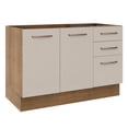 thumbnail image 1 of Mueble de Cocina Para Tarja 2 Puertas y 3 Cajones Marrón/Crema Agata Madesa, 1 of 5