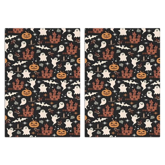 2 Pcs Funny Kitchen Towels,Vintage Halloween Scene Pattern Microfiber Dish Towels,Kitchen Tea Towels,Kitchen Towel Set (18" X 26")
