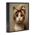 thumbnail image 3 of Stupell Industries Cat with Fashionable Turban Black Framed Giclee Art design by Jim Baldwin, 17 x 17, 3 of 8