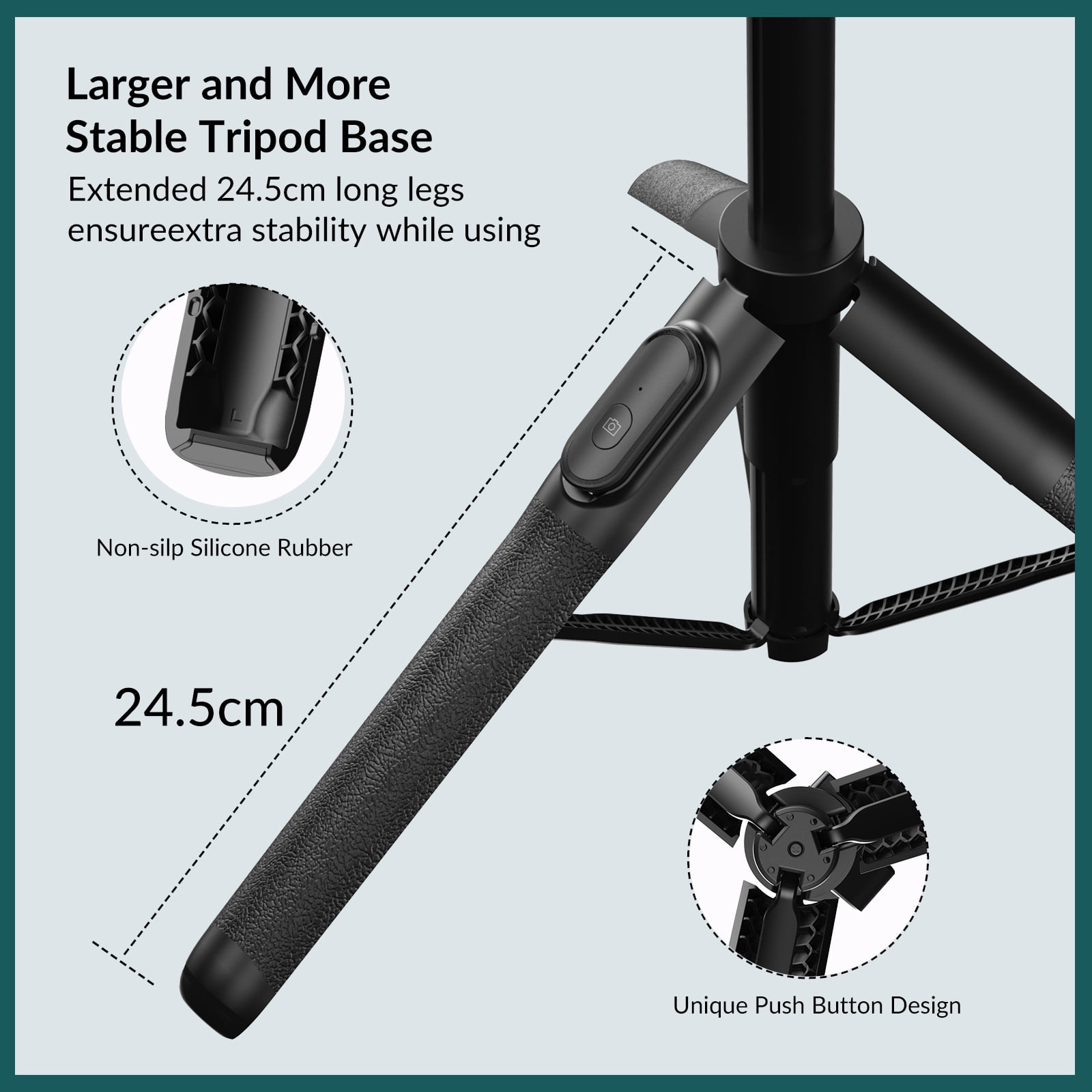 Apexel 1.5m Foldable Phone Tripod Extended Selfie Stick Portable iPhone Selfie Stick 360° Adjustable Stand For iPhone Android