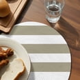 thumbnail image 4 of Round Placemats Brownness and White Stripe Pattern 15 inch Set of 6 Table Mats for Dining Table Simple Style Heat Resistant Non-Slip Kitchen & Home Decorative Place Mat Set, 4 of 8