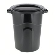 32-Gallon Heavy Duty Trash Can with Lid – Commercial Grade Plastic Garbage Bin – Indoor/Outdoor Use – 50lb Capacity – Rust-Proof (Black)