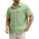 thumbnail image 2 of Men's Casual Solid Color Pocket Short Sleeve Single Breasted Lapel Shirt 3XL, 2 of 5