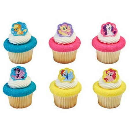 24 My Little Pony Cutie Beauty Cupcake Cake Rings Birthday Party