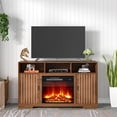 thumbnail image 4 of Fireplace TV Stand for 65 Inch TV, Farmhouse Entertainment Center with 23" Electric Fireplace Heater, Wood Media Console with Storage & Adjustable Shelf for Living Room Bedroom, 4 of 8